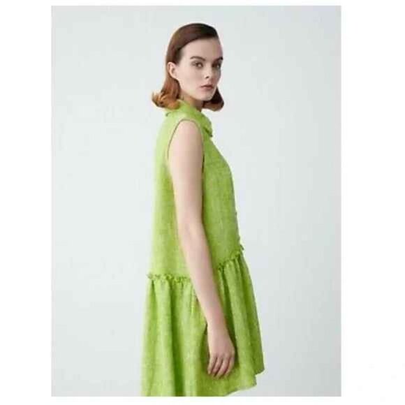Zara Green Tweed Mini Dress - Picture 2 of 15